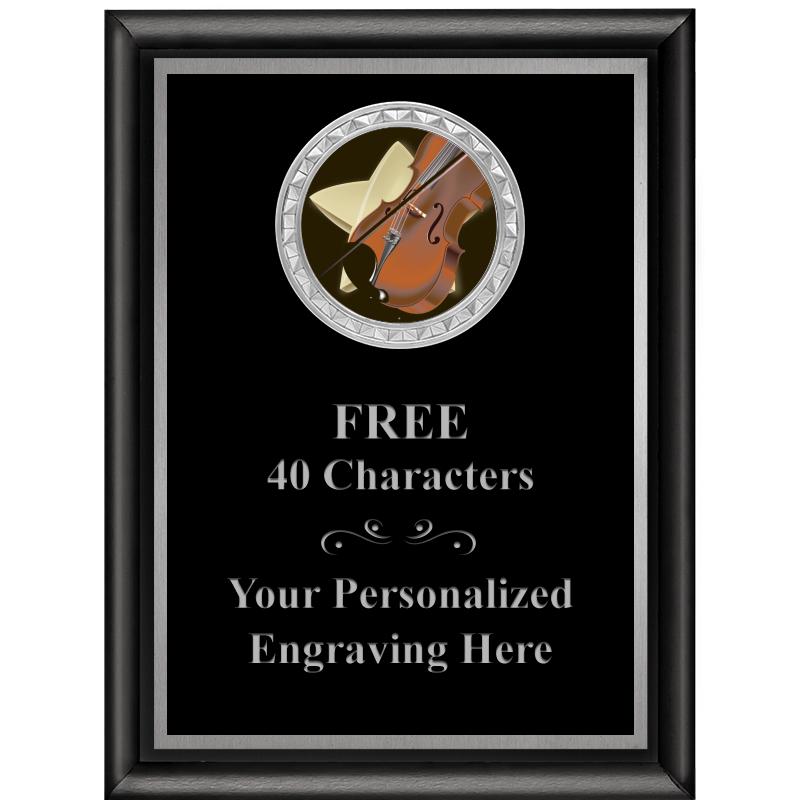 6X8 BLK SHINY EXEC INS PLQ SV