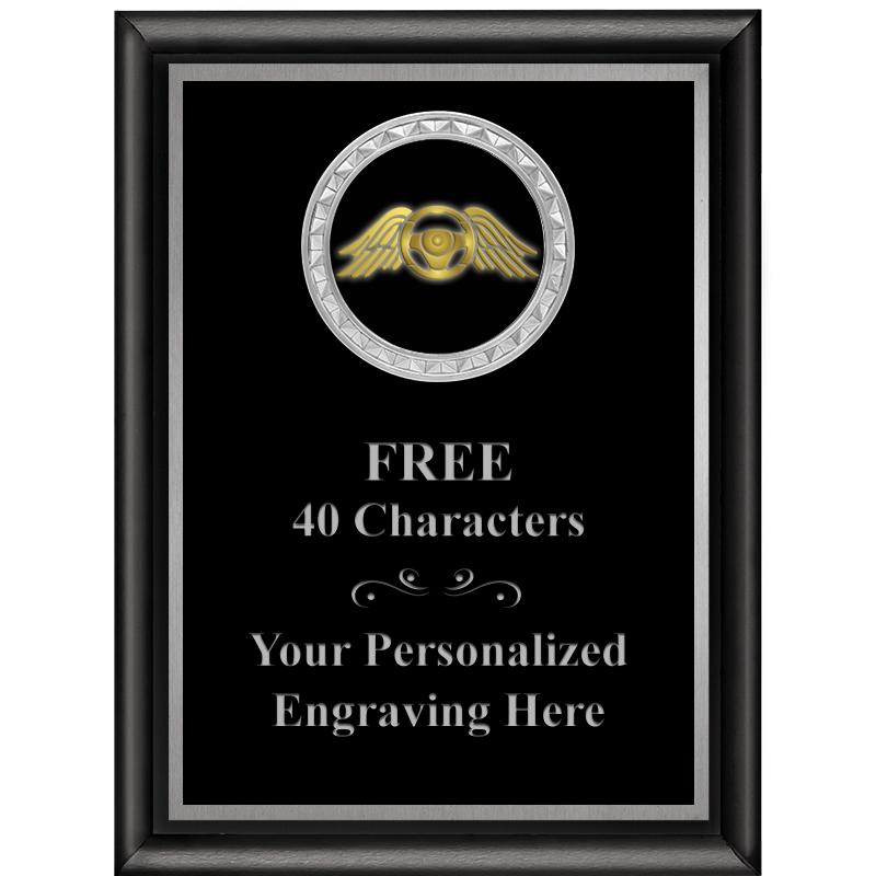 6X8 BLK SHINY EXEC INS PLQ SV