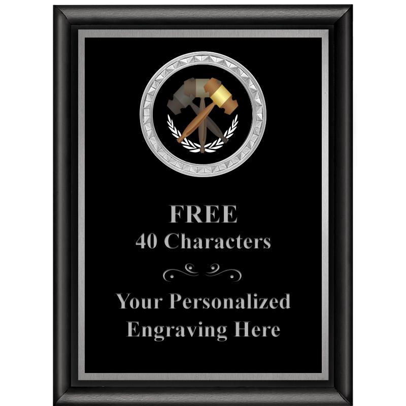 6X8 BLK SHINY EXEC INS PLQ SV