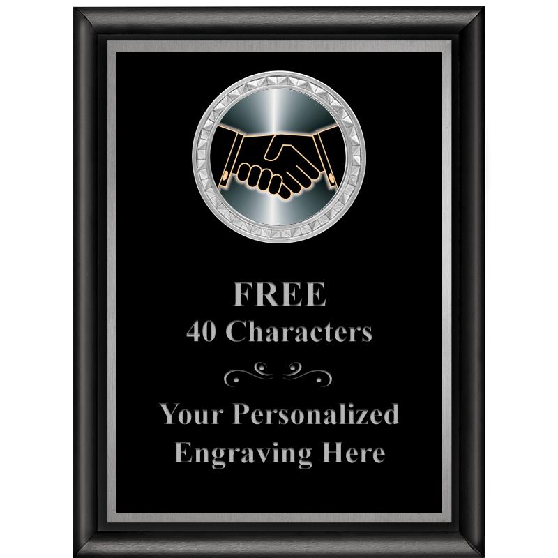 6X8 BLK SHINY EXEC INS PLQ SV