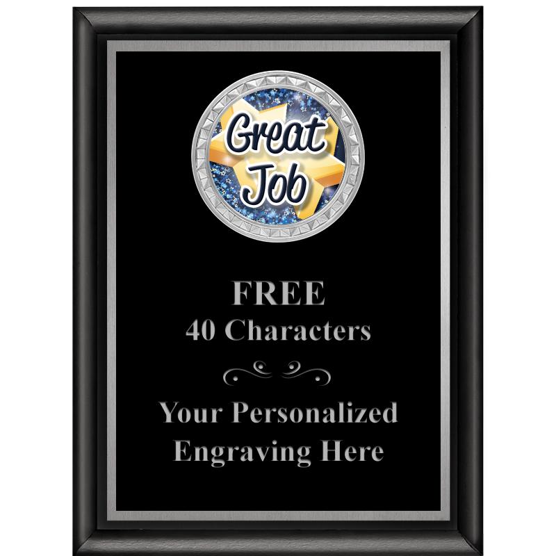 6X8 BLK SHINY EXEC INS PLQ SV