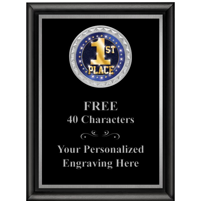 6X8 BLK SHINY EXEC INS PLQ SV