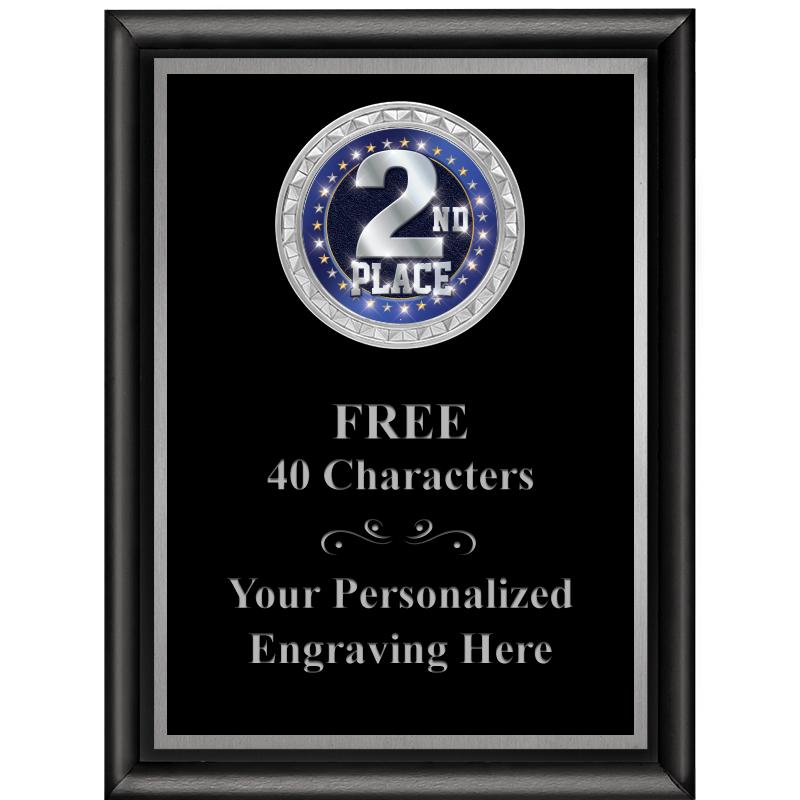 6X8 BLK SHINY EXEC INS PLQ SV