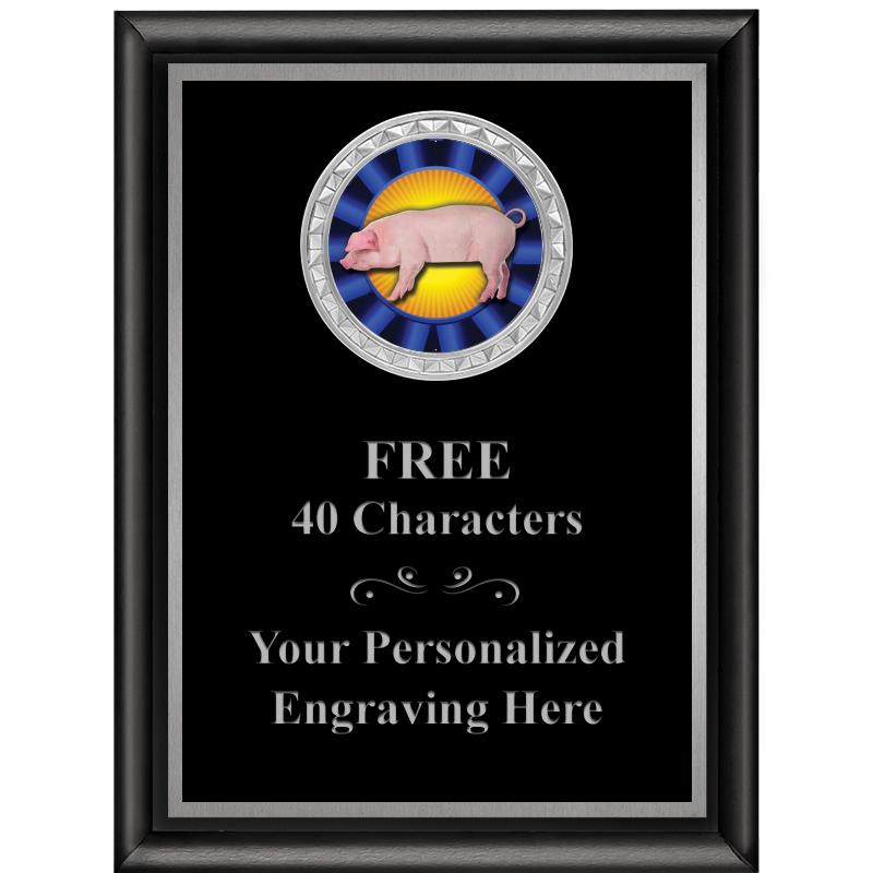 6X8 BLK SHINY EXEC INS PLQ SV