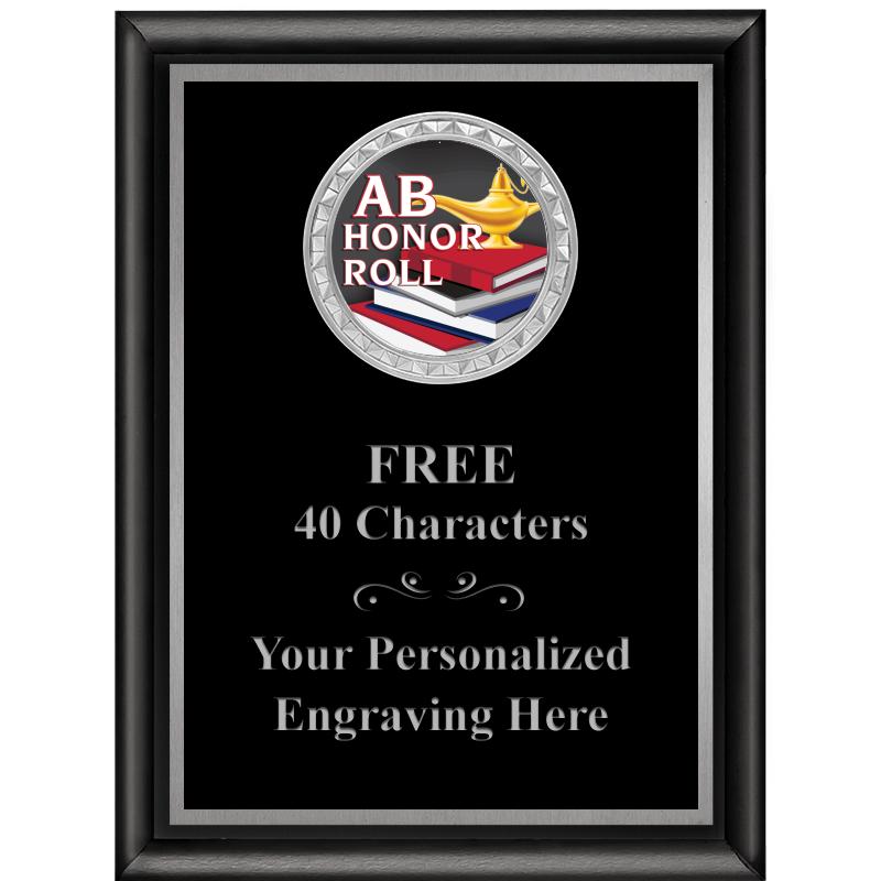 6X8 BLK SHINY EXEC INS PLQ SV