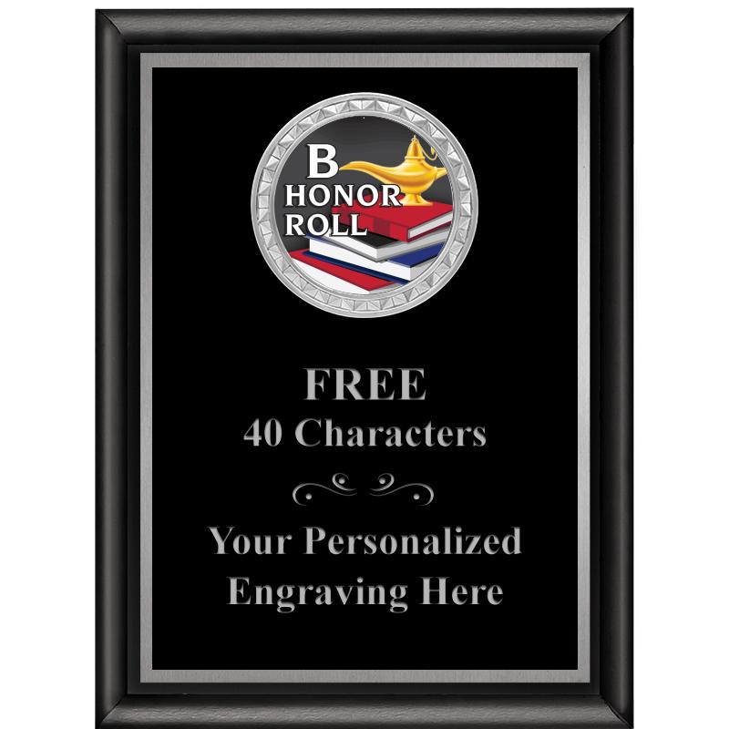 6X8 BLK SHINY EXEC INS PLQ SV