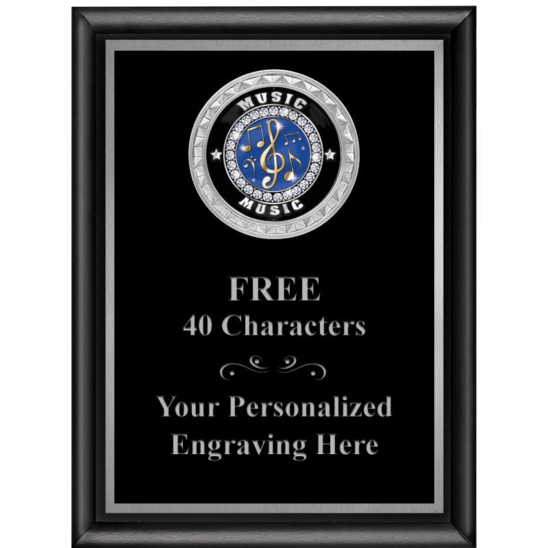 6X8 BLK SHINY EXEC INS PLQ SV