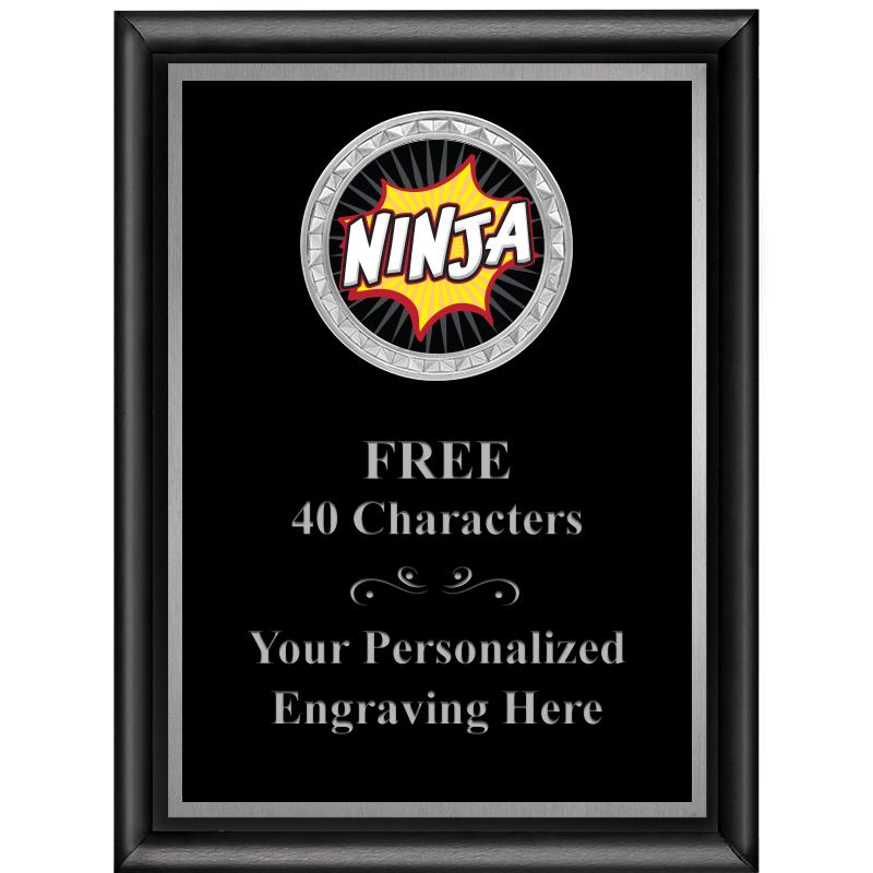 6X8 BLK SHINY EXEC INS PLQ SV