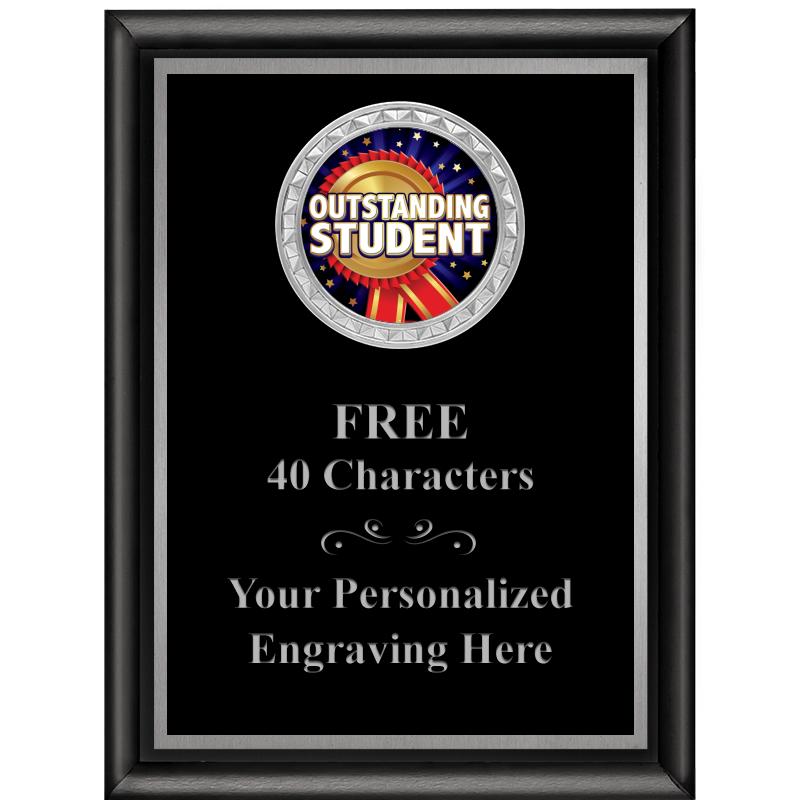 6X8 BLK SHINY EXEC INS PLQ SV