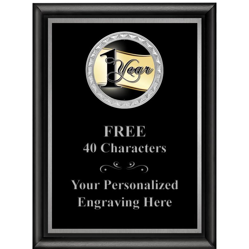 6X8 BLK SHINY EXEC INS PLQ SV