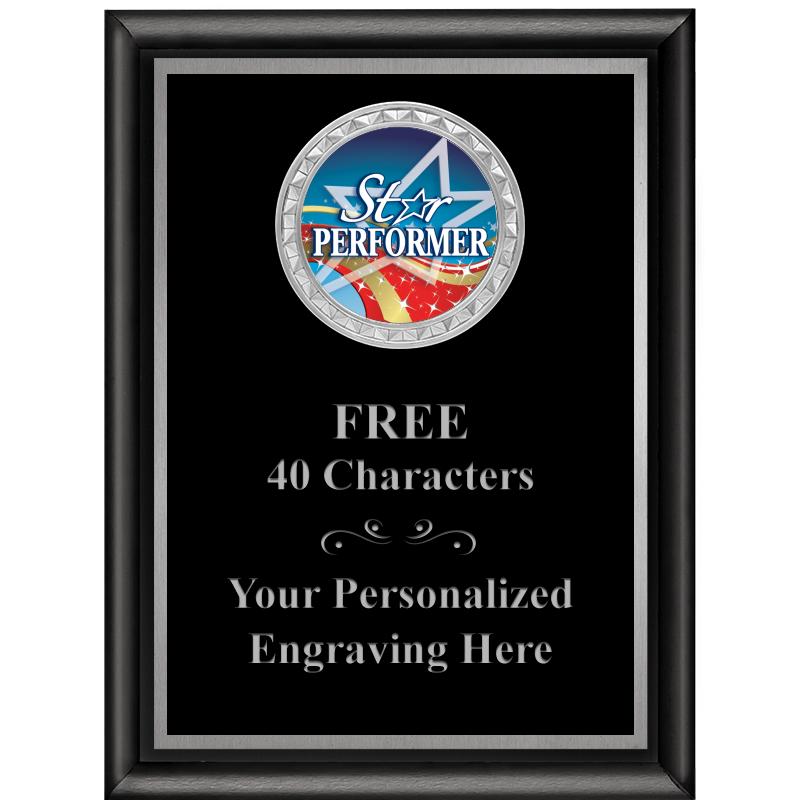 6X8 BLK SHINY EXEC INS PLQ SV