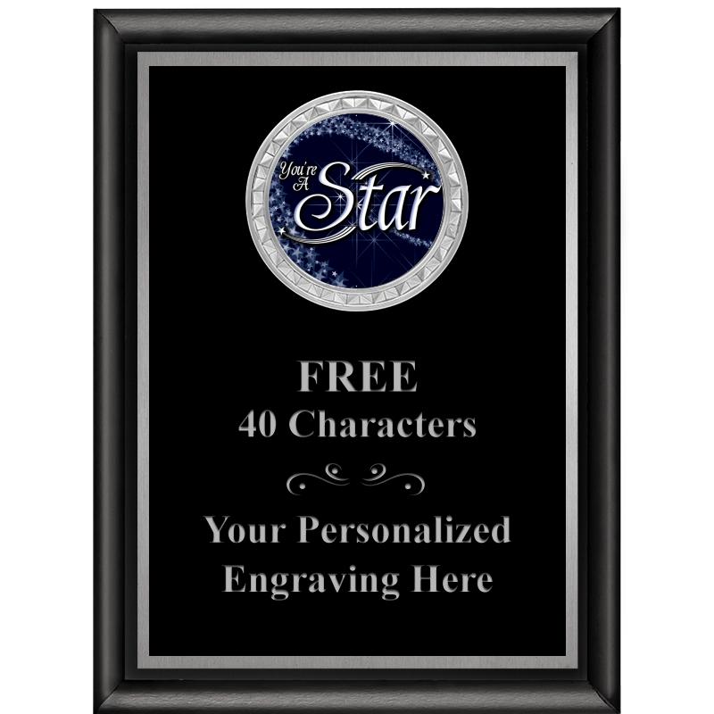 6X8 BLK SHINY EXEC INS PLQ SV