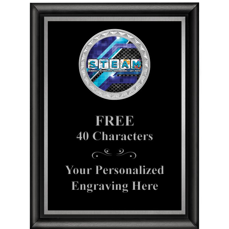 6X8 BLK SHINY EXEC INS PLQ SV