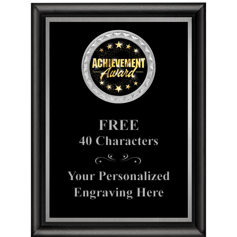 6X8 BLK SHINY EXEC INS PLQ SV