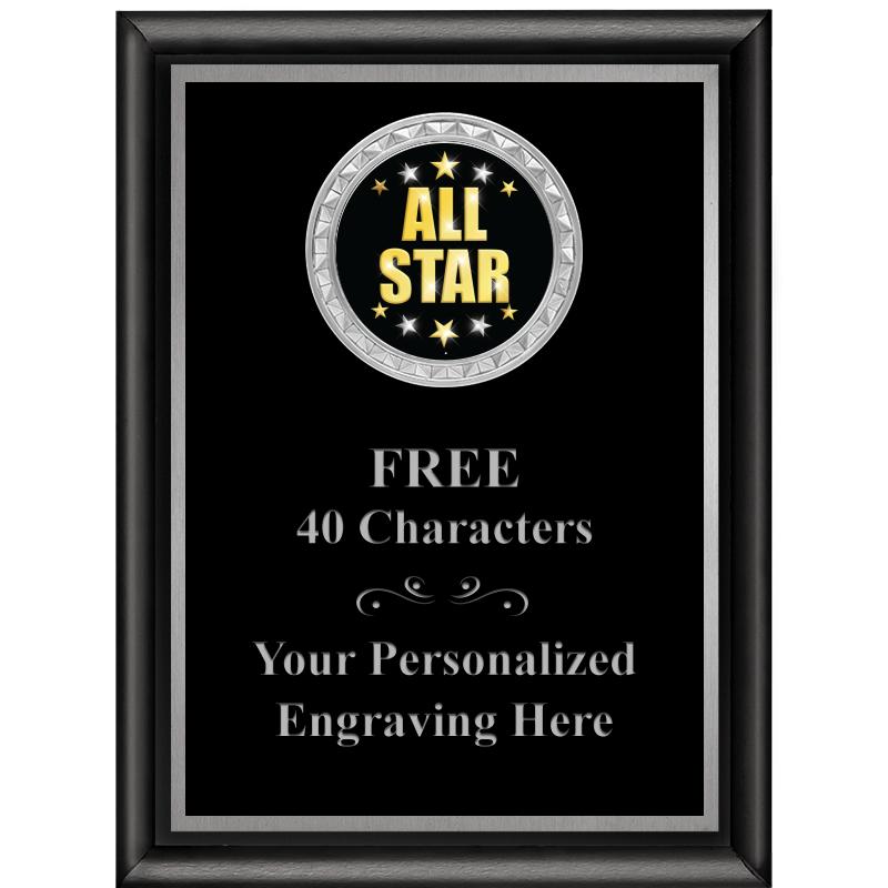 6X8 BLK SHINY EXEC INS PLQ SV