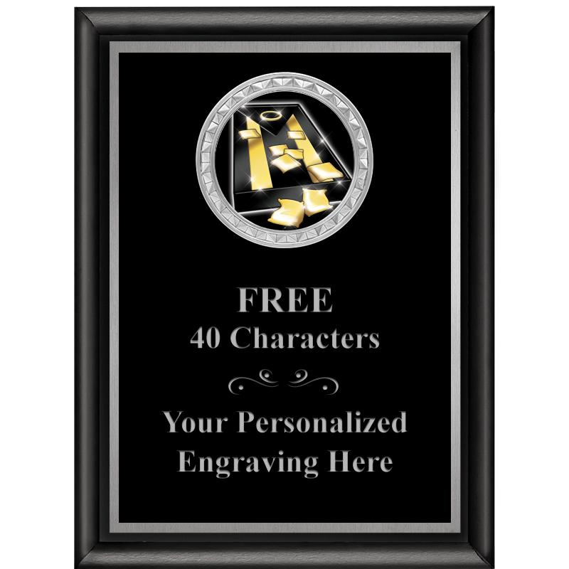 6X8 BLK SHINY EXEC INS PLQ SV