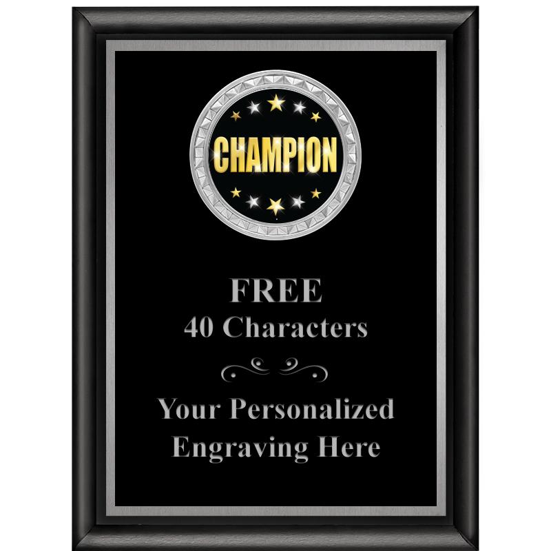 6X8 BLK SHINY EXEC INS PLQ SV