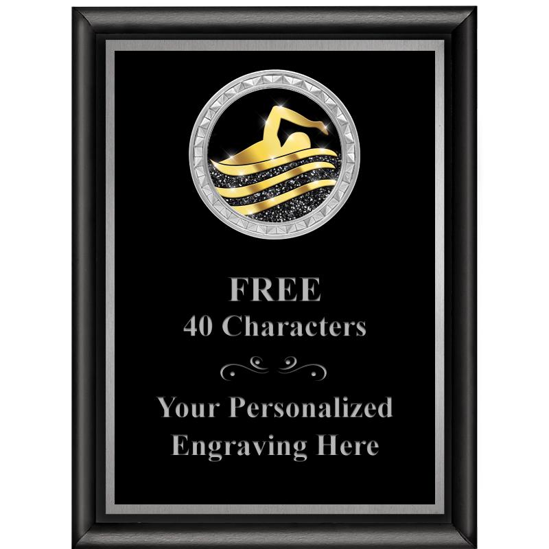 6X8 BLK SHINY EXEC INS PLQ SV