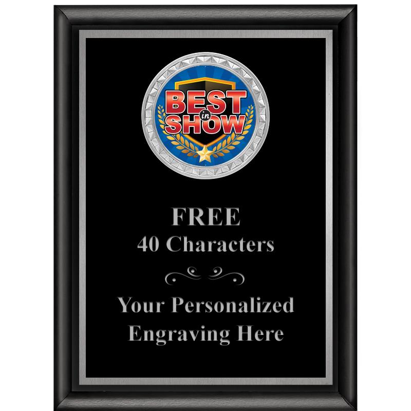 6X8 BLK SHINY EXEC INS PLQ SV