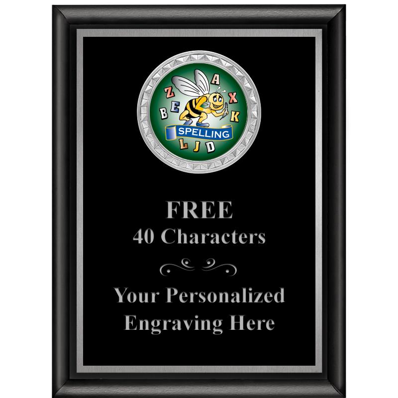 6X8 BLK SHINY EXEC INS PLQ SV