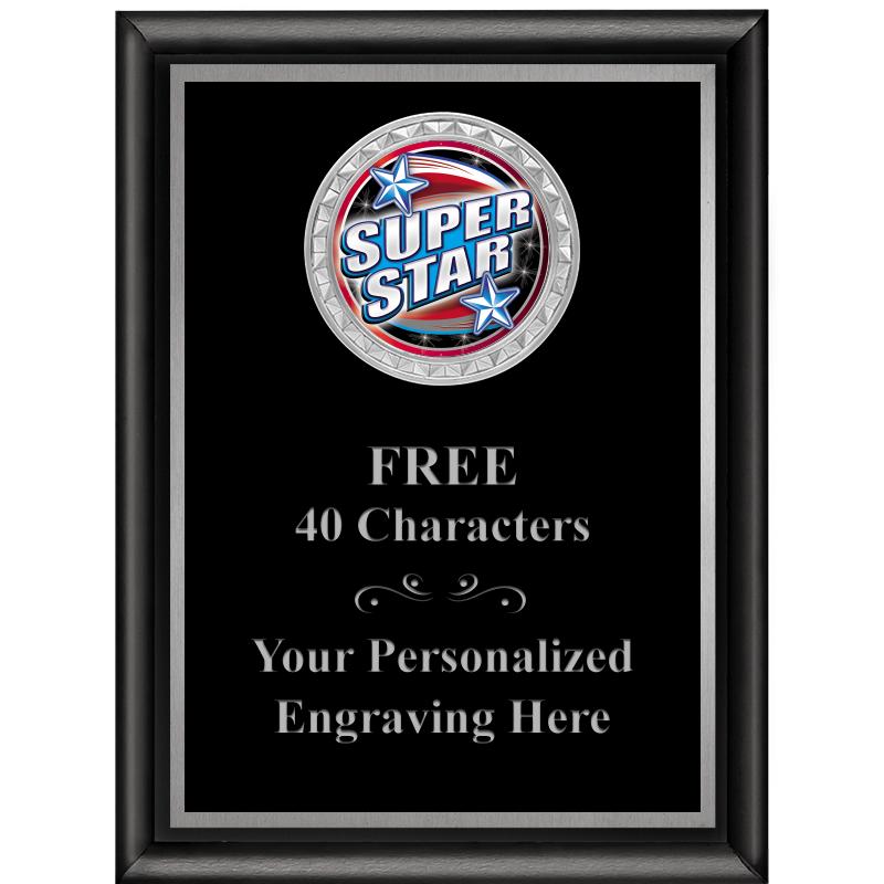 6X8 BLK SHINY EXEC INS PLQ SV