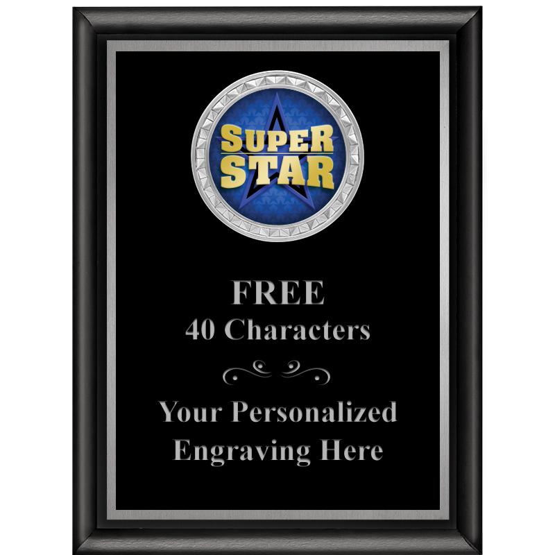 6X8 BLK SHINY EXEC INS PLQ SV