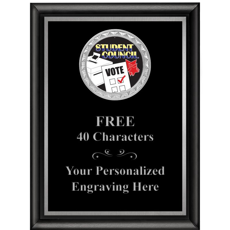 6X8 BLK SHINY EXEC INS PLQ SV