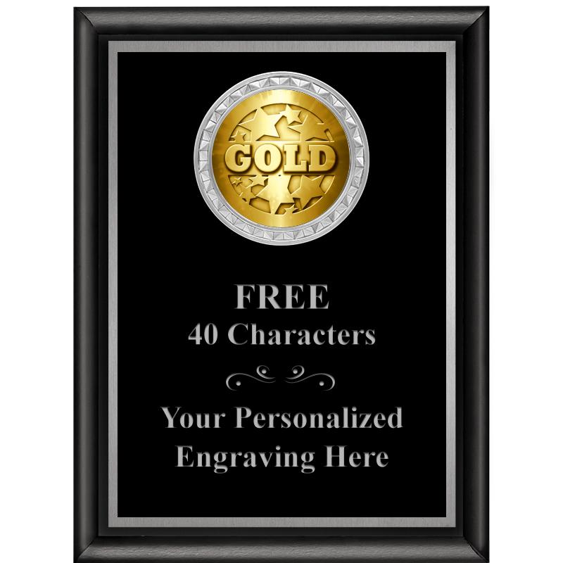 6X8 BLK SHINY EXEC INS PLQ SV