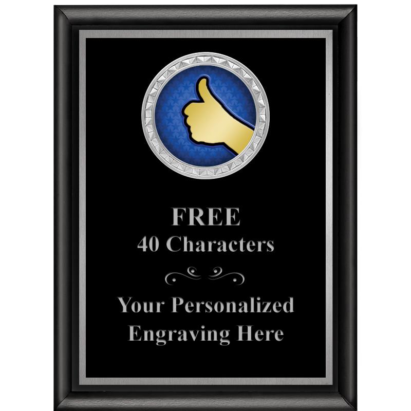 6X8 BLK SHINY EXEC INS PLQ SV