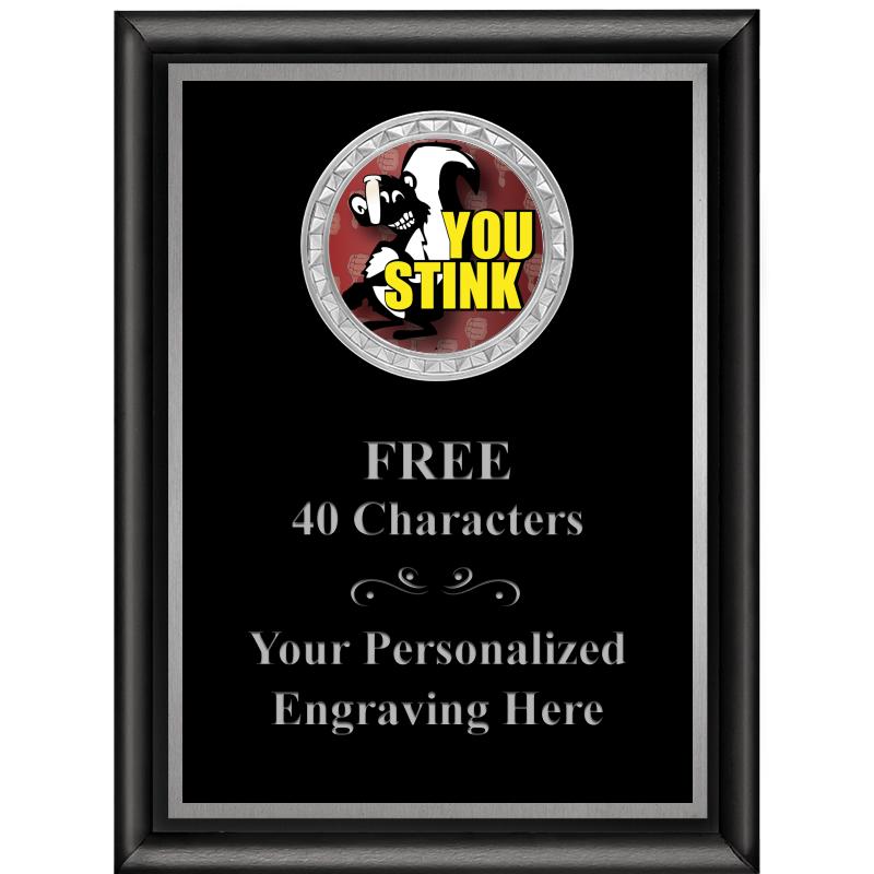 6X8 BLK SHINY EXEC INS PLQ SV