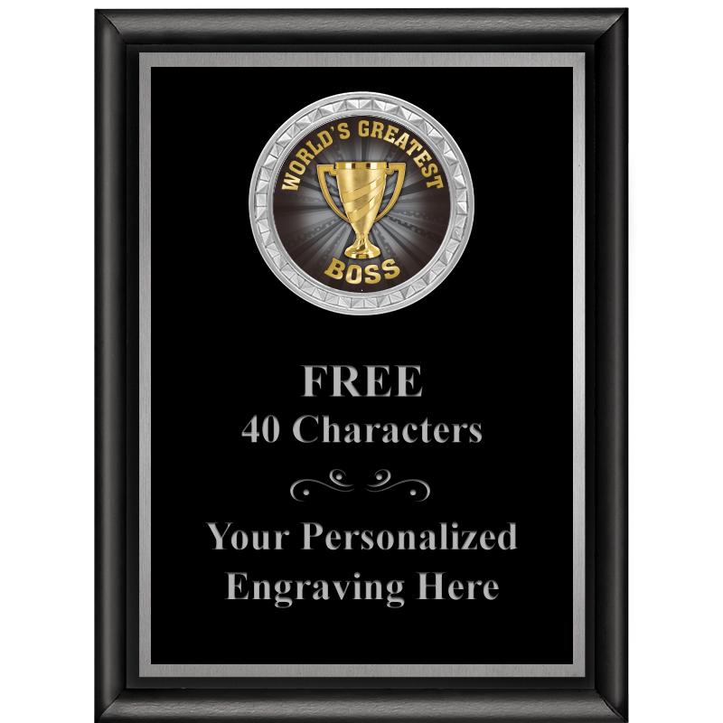 6X8 BLK SHINY EXEC INS PLQ SV