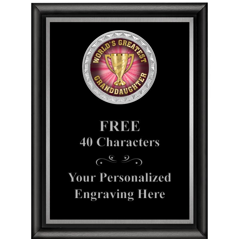 6X8 BLK SHINY EXEC INS PLQ SV