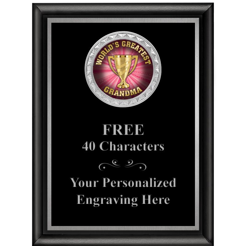 6X8 BLK SHINY EXEC INS PLQ SV