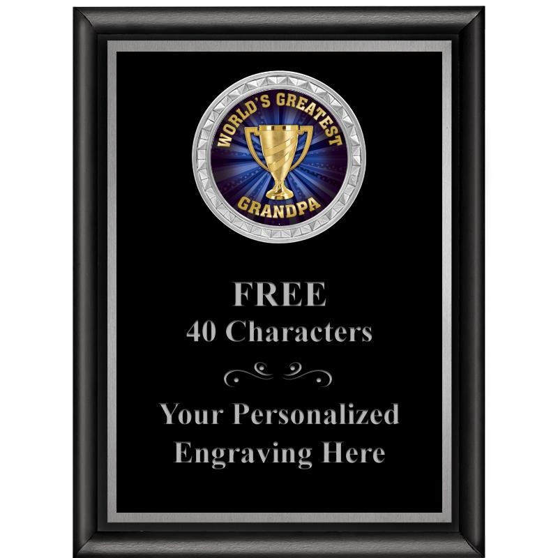 6X8 BLK SHINY EXEC INS PLQ SV