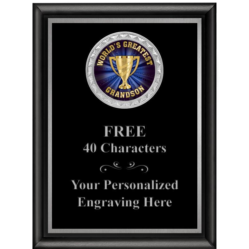 6X8 BLK SHINY EXEC INS PLQ SV