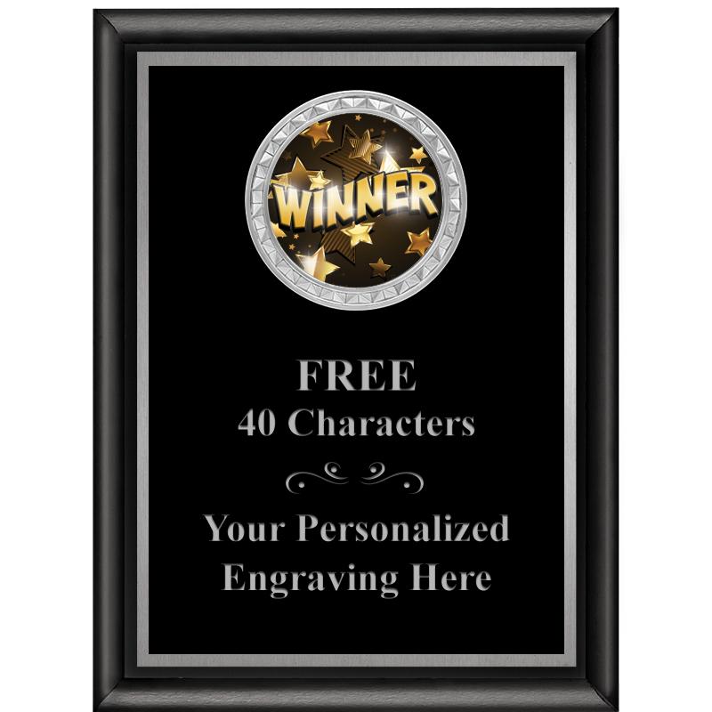 6X8 BLK SHINY EXEC INS PLQ SV