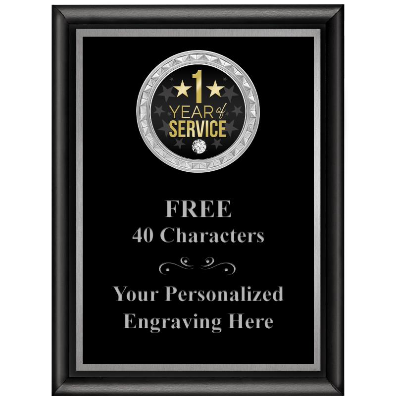 6X8 BLK SHINY EXEC INS PLQ SV