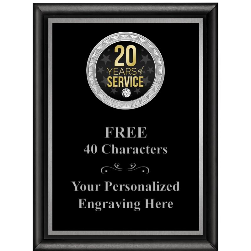 6X8 BLK SHINY EXEC INS PLQ SV