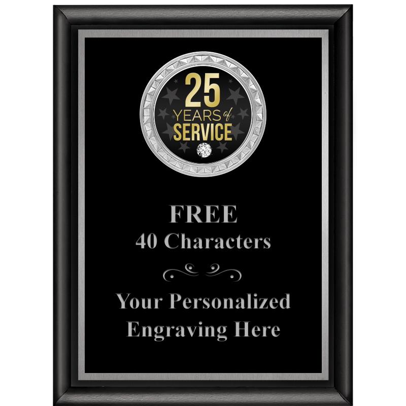 6X8 BLK SHINY EXEC INS PLQ SV