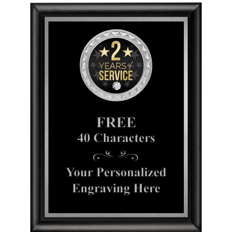 6X8 BLK SHINY EXEC INS PLQ SV