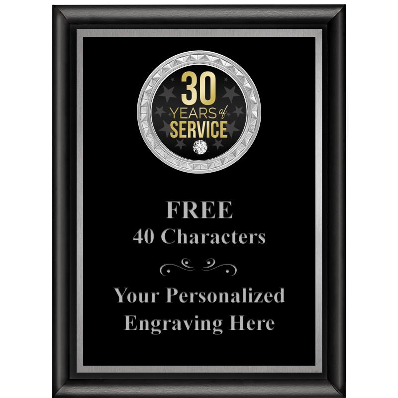 6X8 BLK SHINY EXEC INS PLQ SV