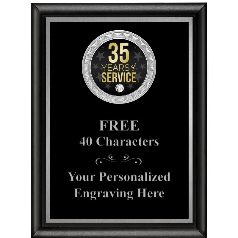 6X8 BLK SHINY EXEC INS PLQ SV