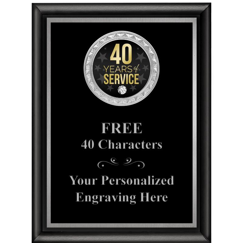 6X8 BLK SHINY EXEC INS PLQ SV