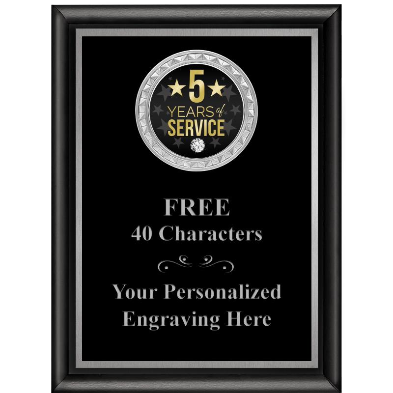 6X8 BLK SHINY EXEC INS PLQ SV