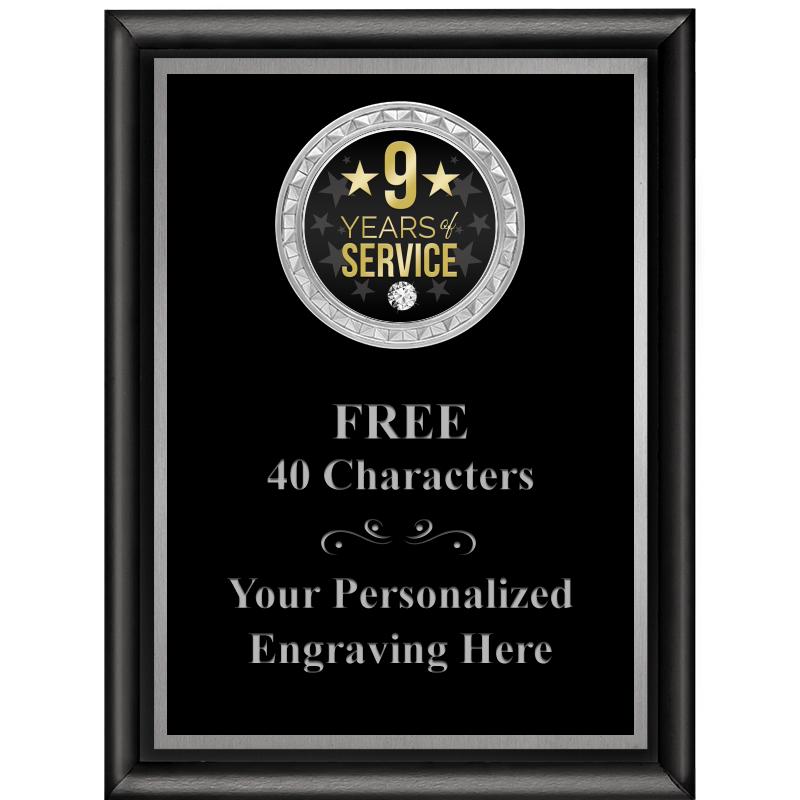 6X8 BLK SHINY EXEC INS PLQ SV