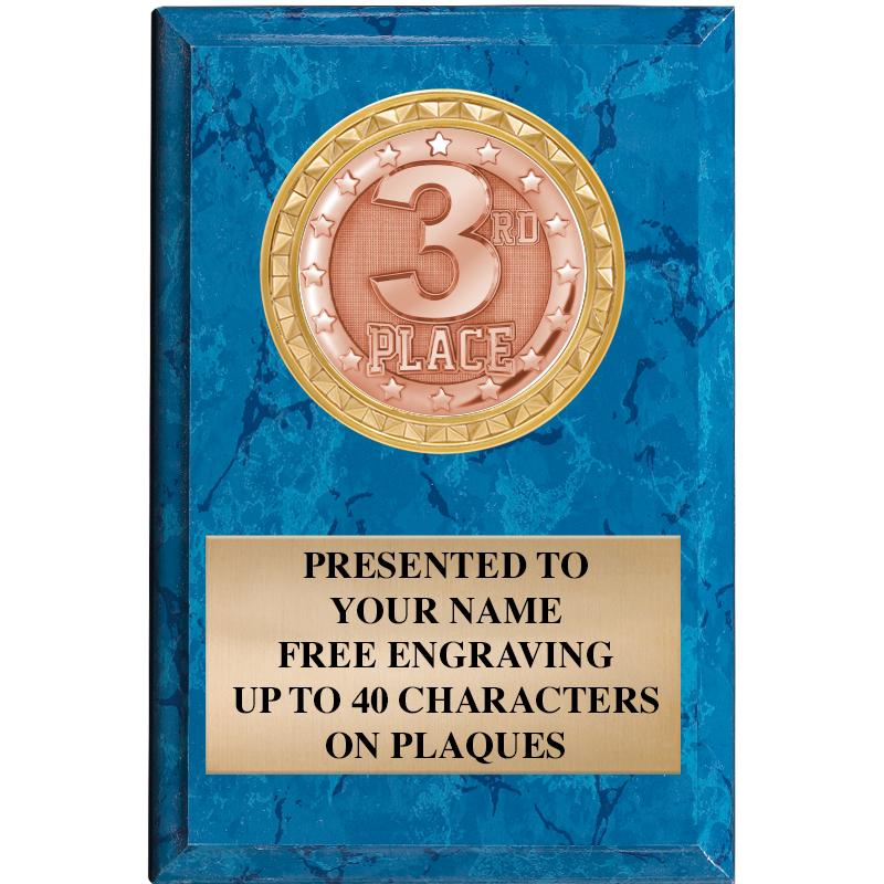 4" X 6" BLUE MBL INSERT PLQ