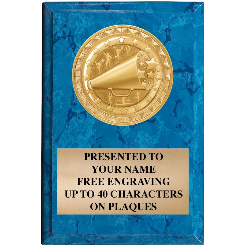 4" X 6" BLUE MBL INSERT PLQ