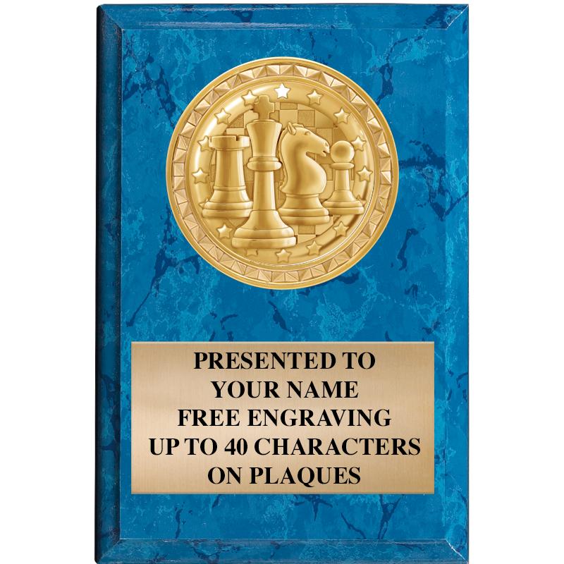 4" X 6" BLUE MBL INSERT PLQ