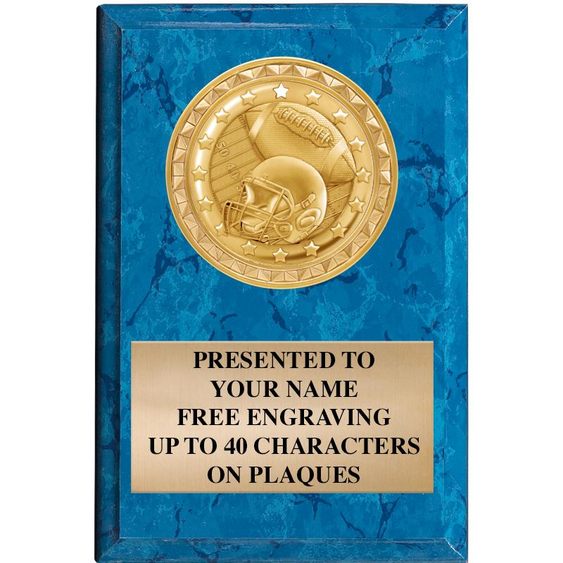 4" X 6" BLUE MBL INSERT PLQ