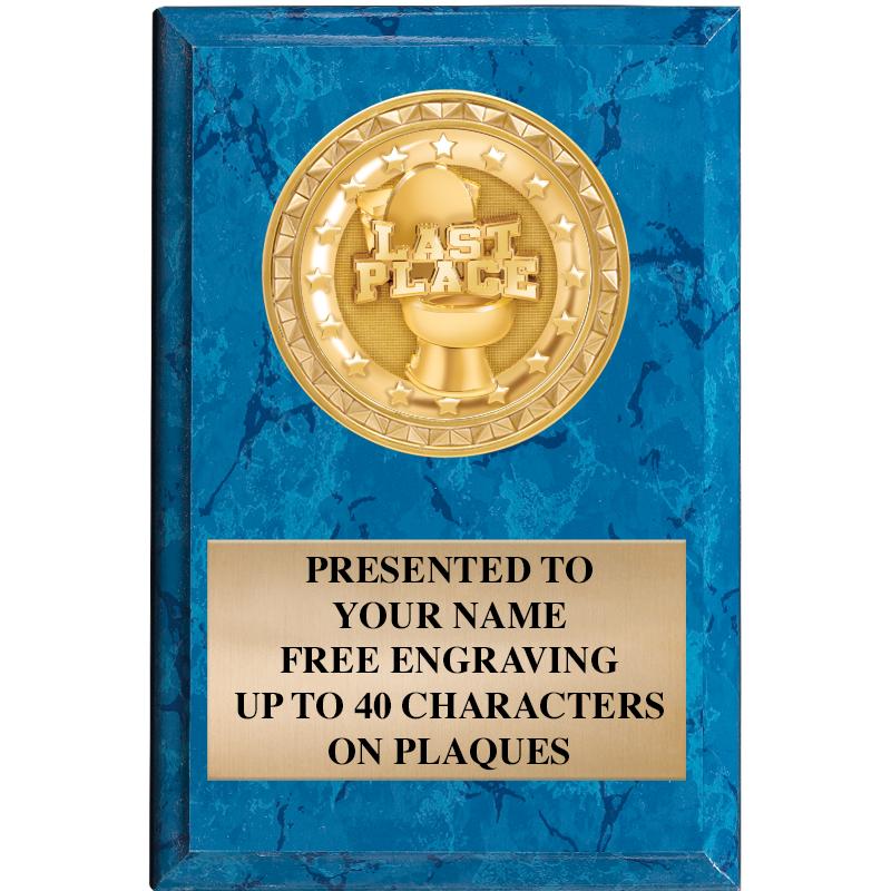 4" X 6" BLUE MBL INSERT PLQ